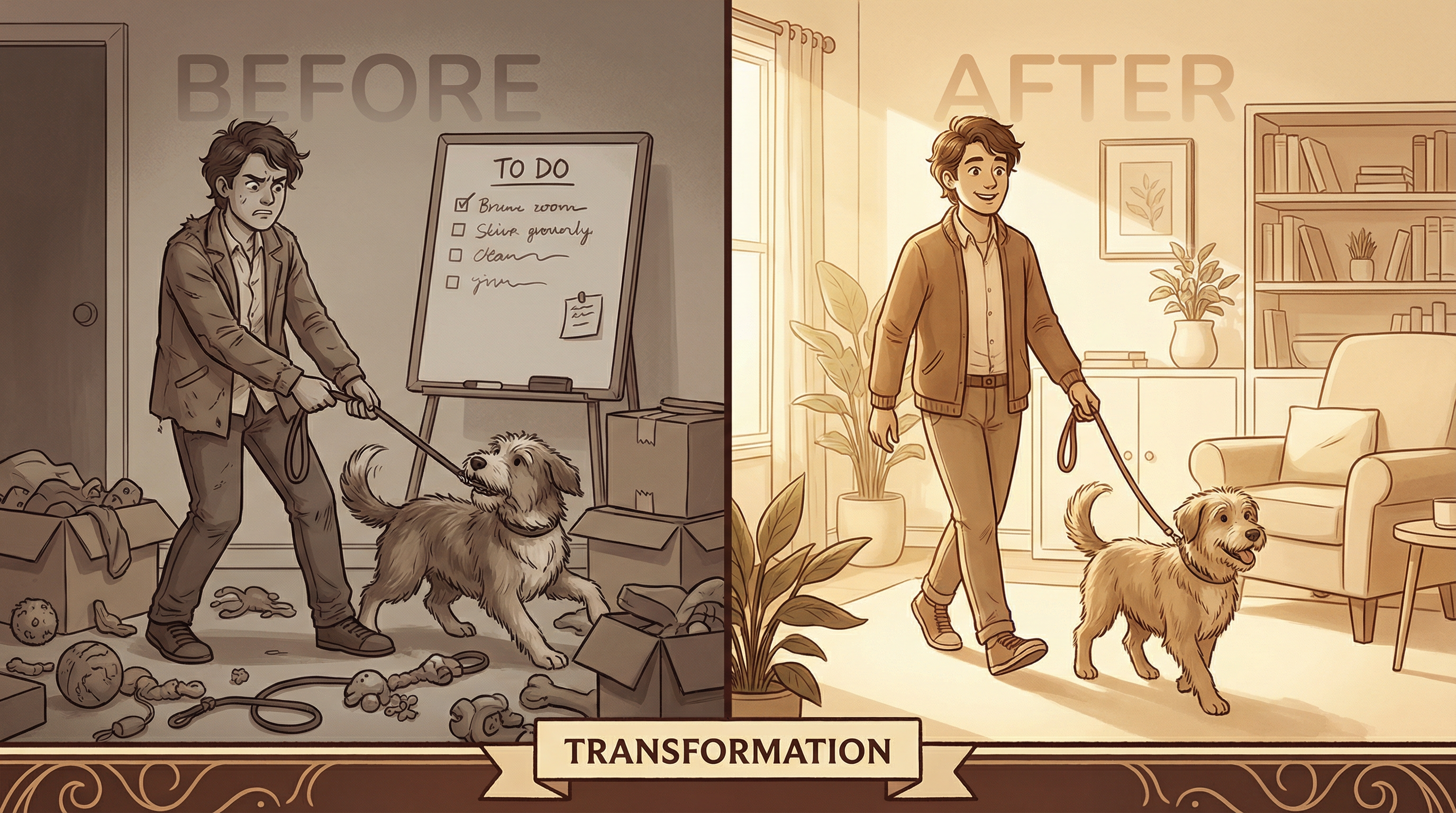 Before and after transformation